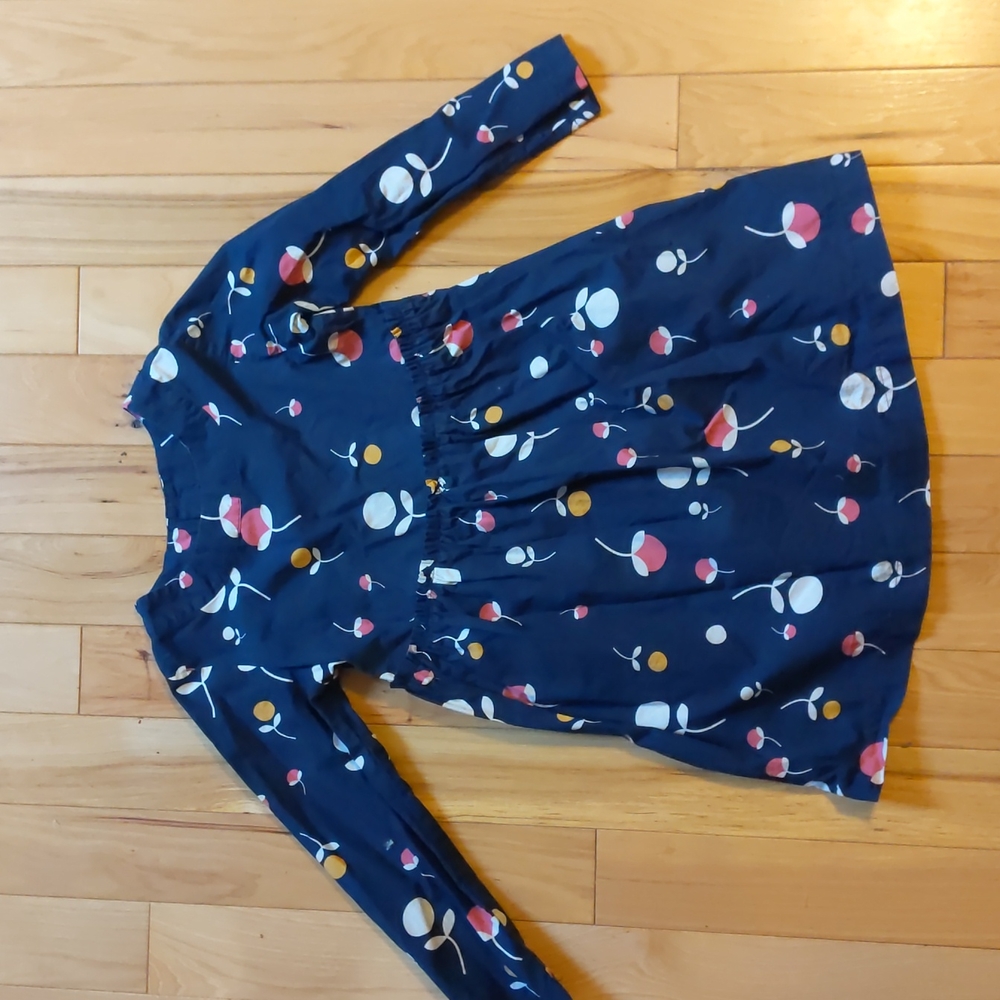 Hanna Andersson navy dress with fun flowers